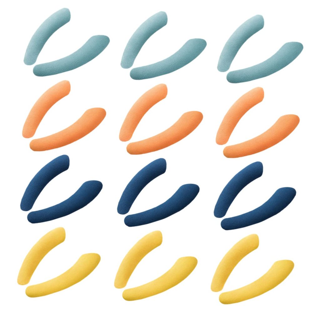 STOBOK 12pairs Warm Toilet Seat Cushions Reusable Non-slip Toilet Seat Covers for Household Use Portable Adhesive Mats Random Colors
