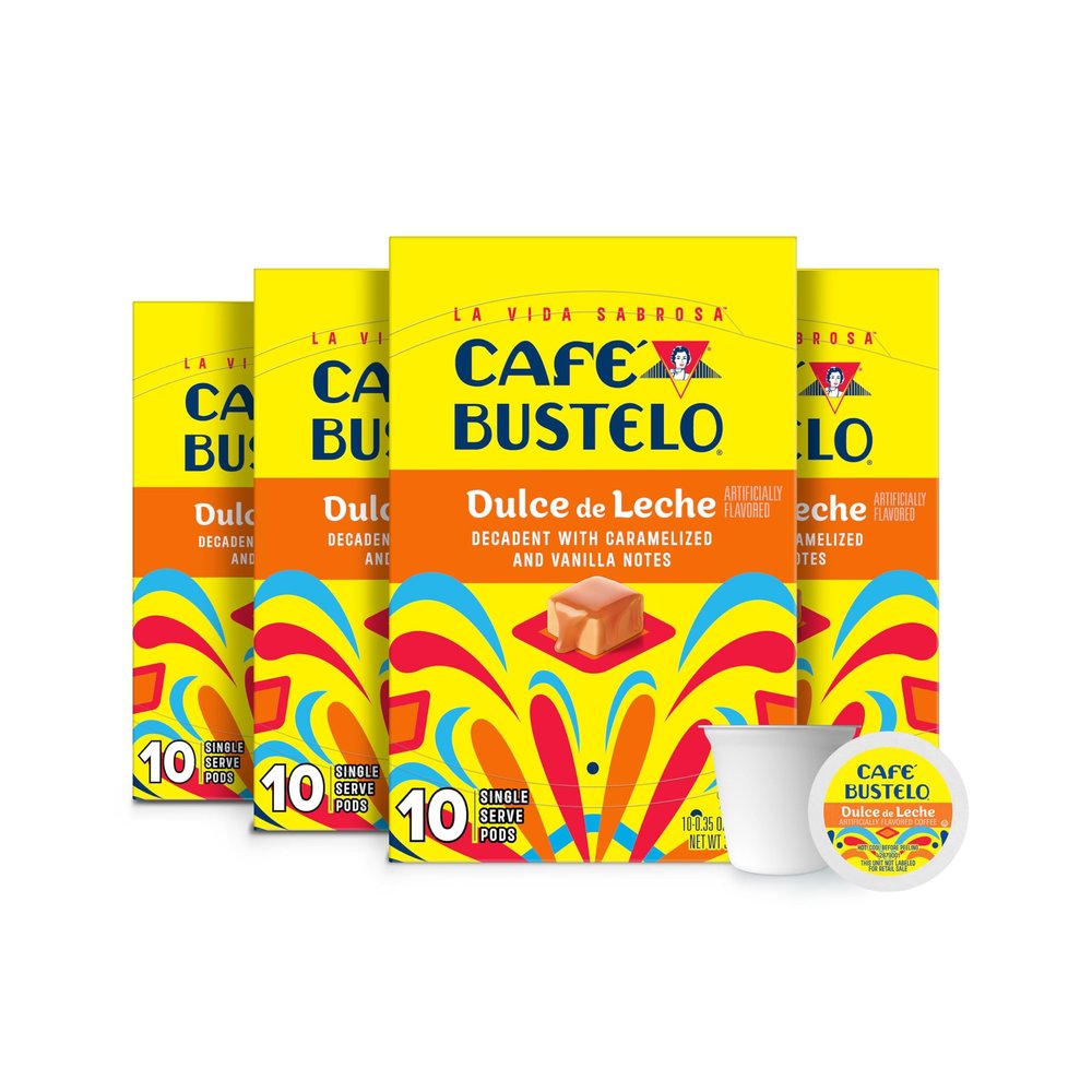 Caf Bustelo Dulce de Leche Artificially Flavored, Single Serve Coffee Pods, 10 Count (Pack of 6)