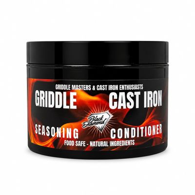 Black Diamond Stoneworks Griddle Seasoning & Cast Iron Conditioner (8 oz) Premium Oil & Wax Blend for Skillets, Griddles, Dutch Ovens & Flat Top Grills Non-Stick Protection & Rust Prevention