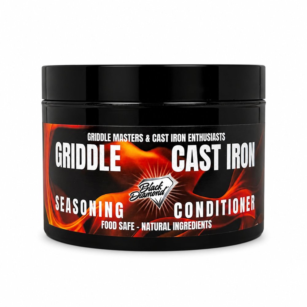 Black Diamond Stoneworks Griddle Seasoning & Cast Iron Conditioner (8 oz) Premium Oil & Wax Blend for Skillets, Griddles, Dutch Ovens & Flat Top Grills Non-Stick Protection & Rust Prevention