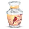 YATHABI Cardinal Blossom Sunset Memorial Adult Urns for Human Ashes Women - Small Cremation Urn for Ashes Male - Ash Holder for Loved Ones - Crematory Container - 3 Inch view 1
