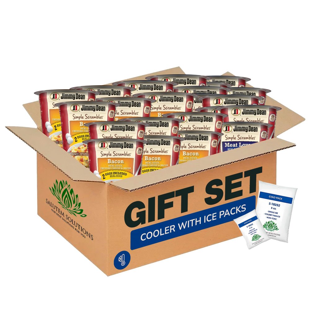 Salutem Vita Simple Scrambles Meat Lovers and Bacon Quick Breakfast Cups, Gift Set Pack of 22
