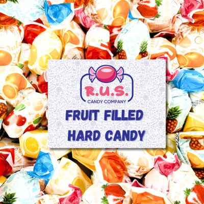Fruit Filled Hard Candy 3 lb Bulk Individually Wrapped Assorted Fruit Candies, Hard Candy Fruit Center, Fruity Hard Candy by R.U.S. Candy Company (3 Pound)