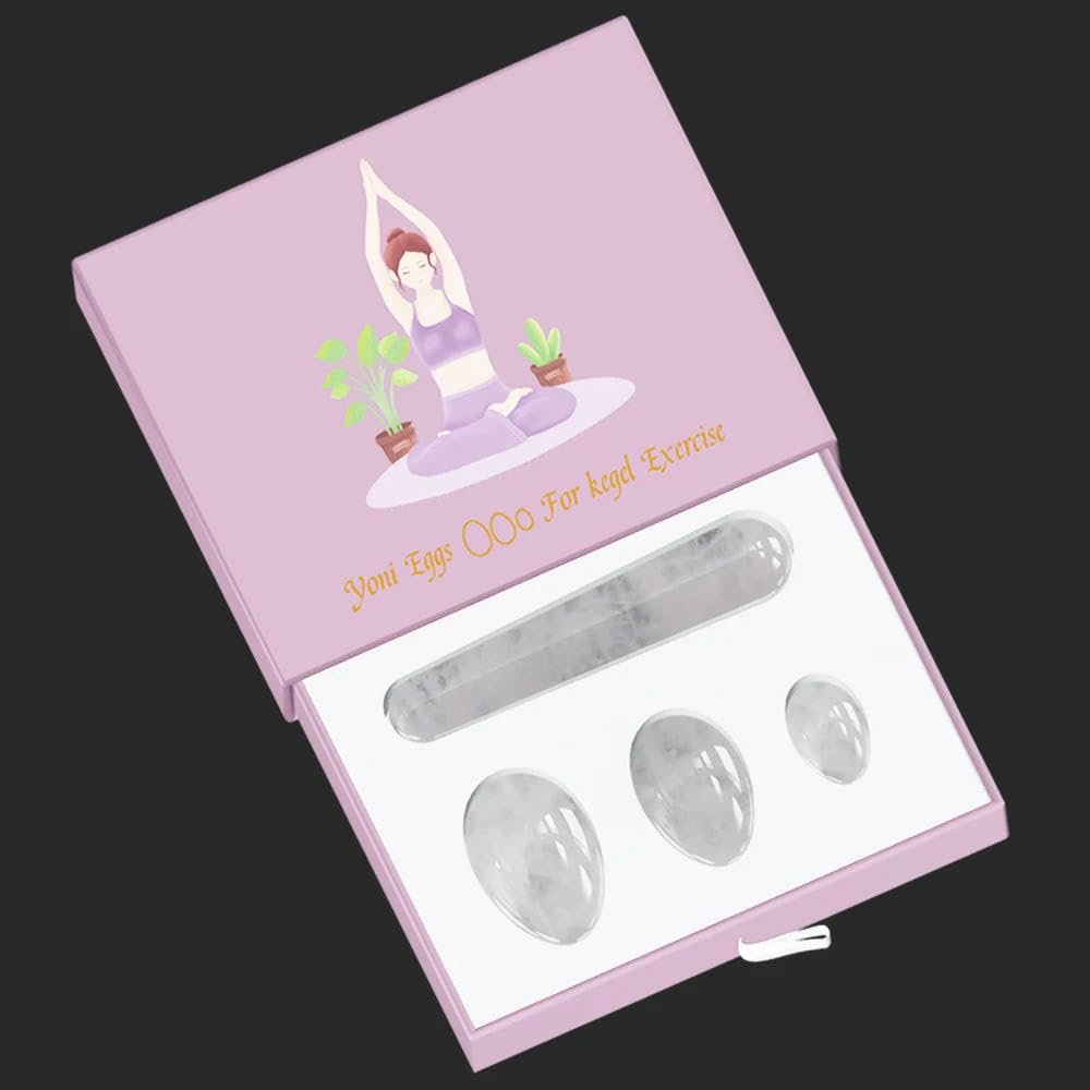 Yoni Egg Massage Stick Jade Eggs Women Kegel Exerciser Jade Massager Muscles Tightening Ball Crystal Kegel Eggs-Undrilled L with Box