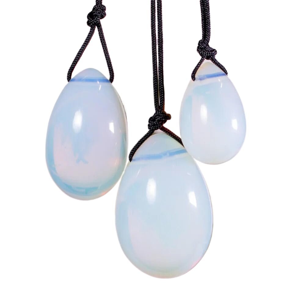 1 Set Natural Pink Rose Quartz Yoni Jade Eggs Crystal Massage Stick Stone Women Kegel Exerciser-Opal Eggs