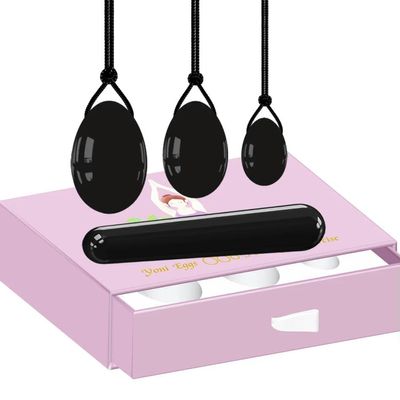 VIYOLI Jade Yoni Egg and Yoni Wand Massage Balls Women Kegel Exercise Ball Set Muscle Tightening Jade Drilled Egg Yoni-drilled C with Box