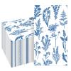 100PCS Spring Floral Napkins Disposable, Blue Chinoiserie Florals 3-Ply Paper Napkins Decorative Flower Guest Hand Towels for Bathroom Home Wedding Bridal Shower Birthday Party Napkins view 1
