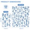 100PCS Spring Floral Napkins Disposable, Blue Chinoiserie Florals 3-Ply Paper Napkins Decorative Flower Guest Hand Towels for Bathroom Home Wedding Bridal Shower Birthday Party Napkins view 2