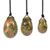 1 Set Natural Pink Rose Quartz Yoni Jade Eggs Crystal Massage Stick Stone Women Kegel Exerciser-Unakite Eggs view 1