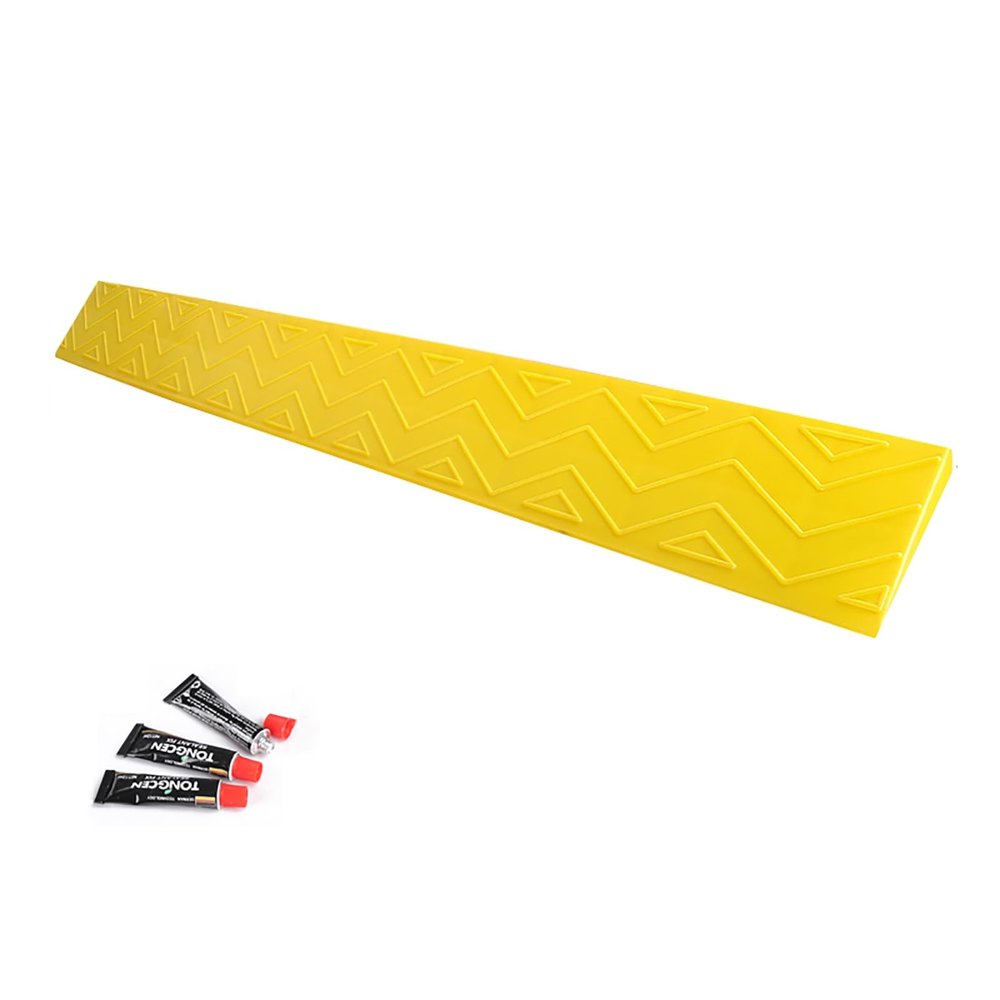 Wheelchair Ramps for Home Steps, Cuttable Anti-Slip Curb Ramp for for Home Steps, Stairs, Entry, Threshold, Doorways, Scooter, 600 LBS(Yellow,12 * 5cm/4.7 * 2in)
