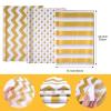 60 Sheets Tissue Paper for Gift Bags, White with Gold Strips, Waves, Dots Art Tissue Paper Bulk for Decoration DIY Crafts Birthday Wedding Packaging, 14 X 20 Inch view 2