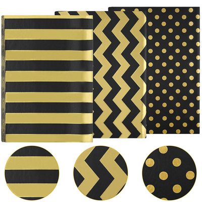 30 Sheets Gold Black Tissue Paper for Packaging Gift Bags Decoration, Gift Wrap Tissue Paper Bulk for Weddings Birthday DIY Project Christmas Gift Wrapping Crafts Decor, 20 x 14 Inch