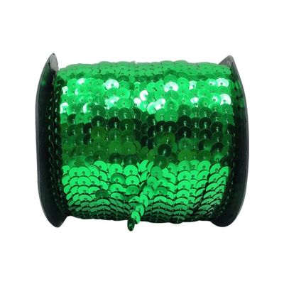 Ayuduots 5Yards 6mm Sequins Ribbon, Glitter Round Flat Sequins Flat Sequin Trim for DIY Sewing Crafts Jewelry Making - Green