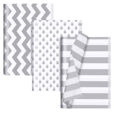 30 Sheets Tissue Paper for Packaging Gift Bags Decoration, Gift Wrap Tissue Paper Bulk for Weddings Birthday DIY Project Christmas Gift Wrapping Crafts Decor (White Silver, 14 x 20 Inch)