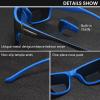 YOBOCO Bifocal Sunglasses 1.75 Wrap Around Sunglasses Readers, Sport Sunglass with Built in Readers for Driving, Blue/Black 1.75 view 2