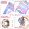100-pack 7" x 10" 1 Quart Holographic Mylar Bags with Clear Window Resealable Foil Pouches for Food Storage Large Smell Proof Edible Packaging Bag Bulk for Cookies, Jewelry and Small Business view 2
