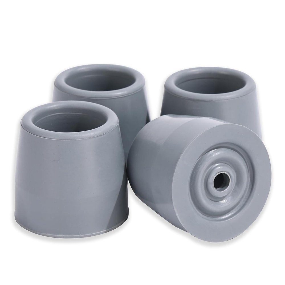 ANCKNE 4 Pack Walker Tips 1 1/8 inch Universal Walker Accessories Replacement Rubber Tips for Walkers, Commodes, Shower Chairs and More, Skid-Resistant Traction and Easy Installation