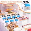 Affrolling 25 Sets Open House Supplies Real Estate Agent Gifts for Clients House Shaped Gift Boxes with Greeting Cards for Real Estate Agent Favors Marketing Supplies (White) view 2