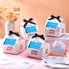 Affrolling 25 Sets Open House Supplies Real Estate Agent Gifts for Clients House Shaped Gift Boxes with Greeting Cards for Real Estate Agent Favors Marketing Supplies (White) view 3