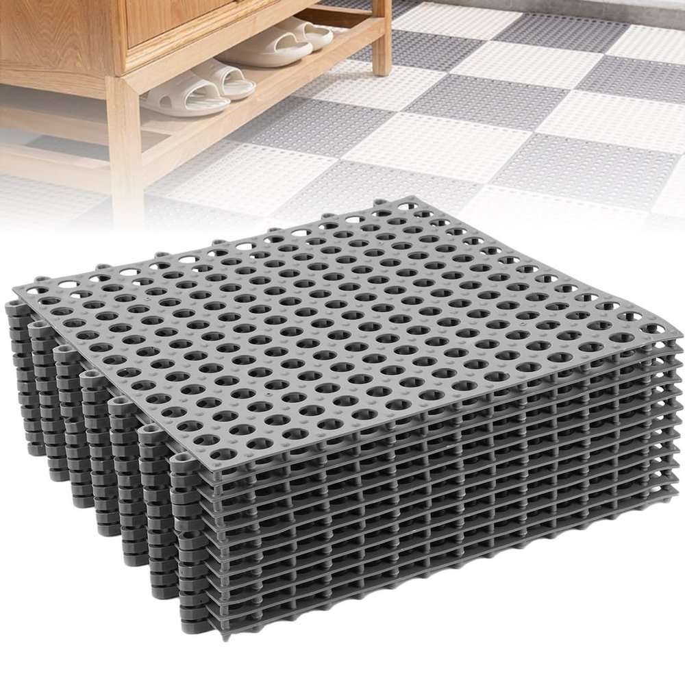 12-Pack 12X12 Non-Slip Interlocking Shower Mat Tiles, Decking Tiles For Home Use