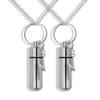 Set of 2 Silver Cremation Urn&Vial on 24"-Chain Necklace with Lightning,Memorial Urn,Lightning Cremation Necklace view 1