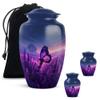 Purple Butterfly Urn for Human Ashes Adult for Burial, Urns for Human Ashes Adult Female, Small Keepsake Cremation Urns for Human Ash, Urn for Human Ash,(Size - 10 Inch & 3 Inch Set of 3) view 1