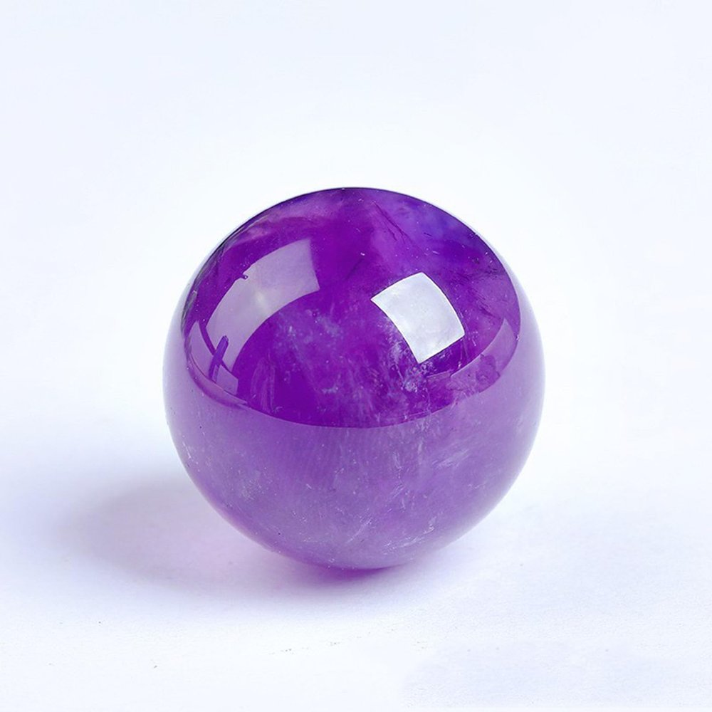 LoKori Purple Crystal Balls Amethyst Decorative Ball for Home Decoration Healing Sphere with Stand Fengshui Balls Divination Ornaments for Women Gift,22~25mm