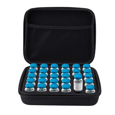 30 Slots Diabetic Insulin Peptide Fridge Carrying Case Vial Holder Storage Protector Bag Fits Standard 10ml Vials, Insulin Cooler Travel Kits Case Organizer Diabetes Protector(Black) (30-slot)