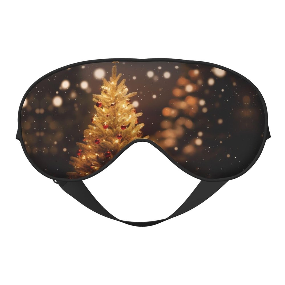 HDSKFNS Glowing Christmas Tree Print Sleep Mask Silk-Like Eye Mask Sleeping Eye Mask For Women Men For Travel Sleep Relaxation
