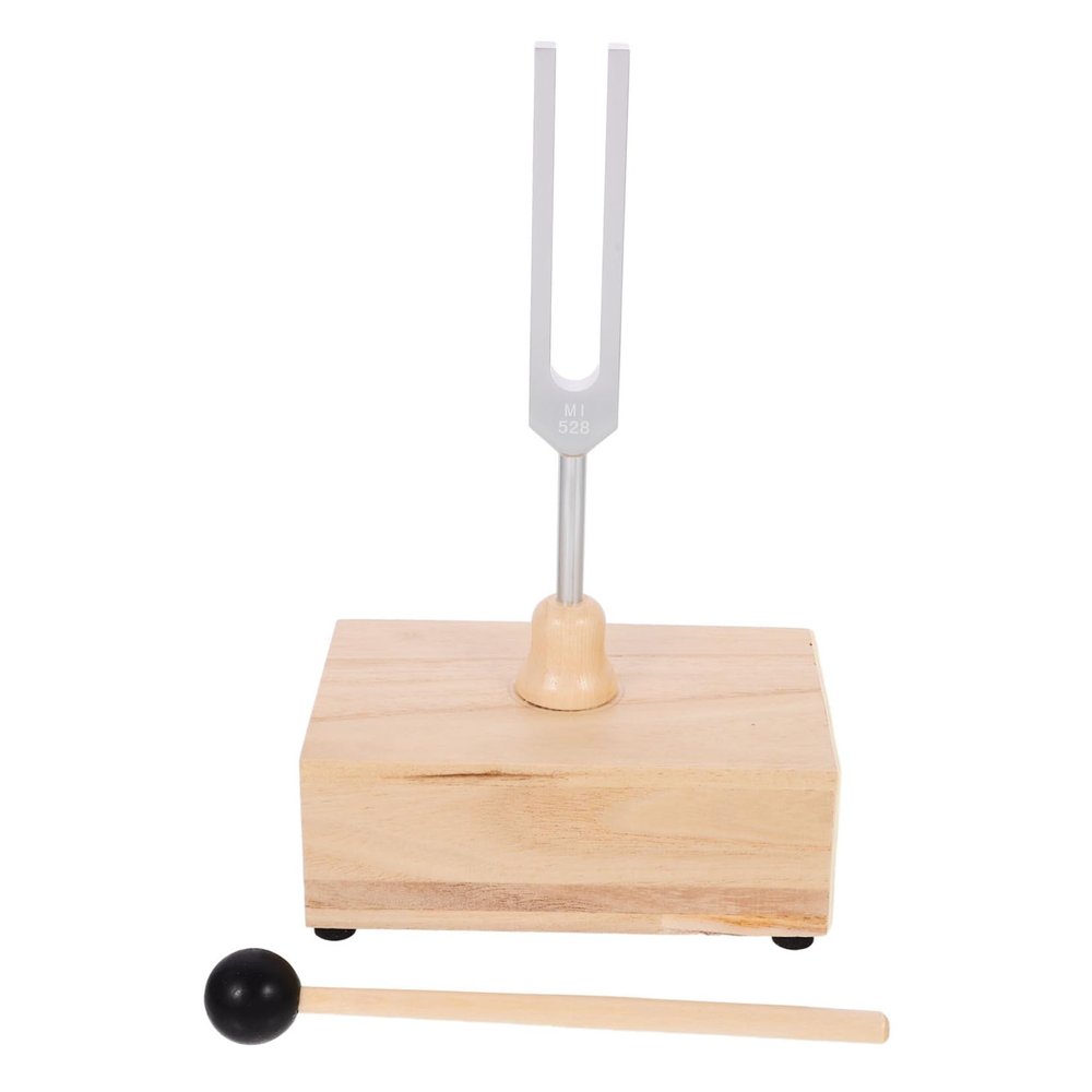 Hoement 1set Tuning Fork Wooden Resonator Box Mallet for Meditation Yoga and Relaxation Aluminum Alloy Construction and Enhanced Sound Quality
