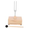 Hoement 1set Tuning Fork Wooden Resonator Box Mallet for Meditation Yoga and Relaxation Aluminum Alloy Construction and Enhanced Sound Quality view 1