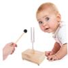 Hoement 1set Tuning Fork Wooden Resonator Box Mallet for Meditation Yoga and Relaxation Aluminum Alloy Construction and Enhanced Sound Quality view 2