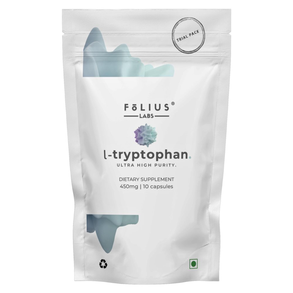 FOLIUS LABS Clean Label L Tryptophan Supplement 450mg Essential Amino Acid Supports Restful Sleep and Relaxation - (10 Day Trial Pack)