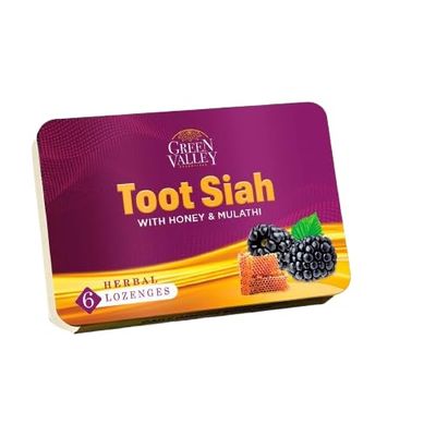 Fusion Flavor Imports LLC Green Valley Toot Siah Herbal Lozenges Mulberry with Honey & Licorice Soothing Natural Throat Drops 3 Pack (1 Box (10 Sleeves))