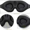 3D Contoured Sleep Mask, Memory Foam Eye Cover with Zero Pressure Design, Black view 4