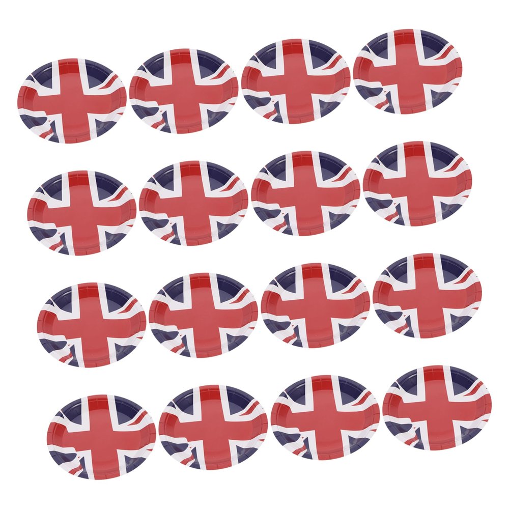ERINGOGO 16Pcs Flag Paper Plates Party Tableware for Celebrations and Gatherings for Party Decorations and Events