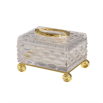 VHDY85KA Tissue Holder Glass Tissue Box Living Room Upscale Light Luxury Coffee Table Storage Box Drawer Box Household Decorations Tissue Box