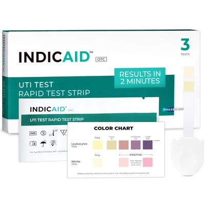 INDICAID UTI Test Strips for Home Use | Detects 2 Markers of Leukocytes & Nitrites | Accurate Results in 2 Minutes | Urinary Tract Infection Testing Know Why to Guide Your Next Step
