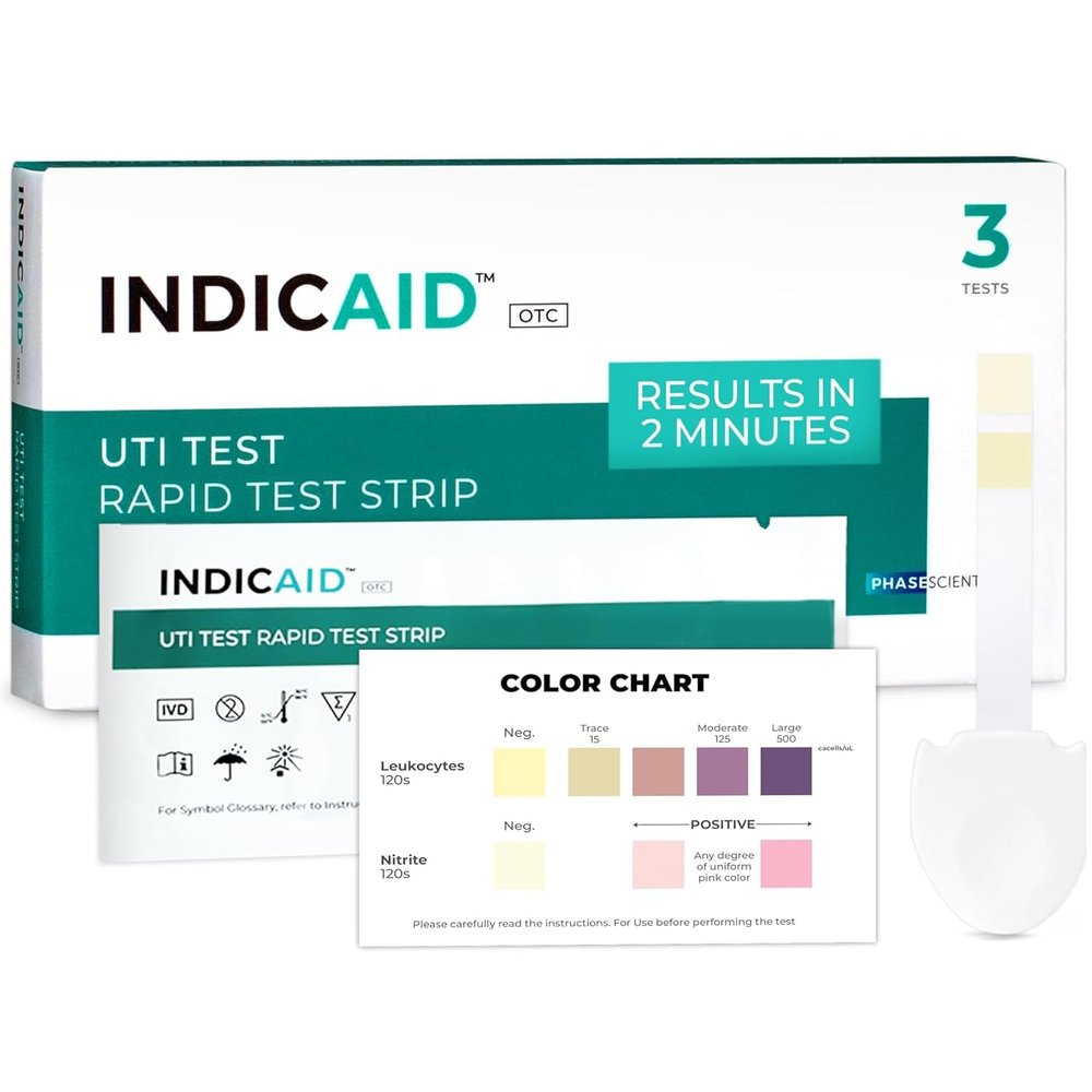 INDICAID UTI Test Strips for Home Use | Detects 2 Markers of Leukocytes & Nitrites | Accurate Results in 2 Minutes | Urinary Tract Infection Testing Know Why to Guide Your Next Step