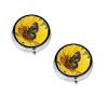 Yellow Sunflowers with Red Butterfly Mini Portable Medicine Box 3 Packing Travel Portable Medicine Box view 1