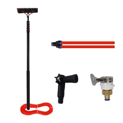 Extendable Water Fed Solar Panel Cleaner, Water Fed Telescopic Brush 5.4m | 55cm Brush, Telescopic Hydrocleaner for Cleaning Photovoltaic and Solar Panels Black