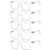 Eyekepper 5-pack Oversized Reading Glasses Square Large Frame Readers for Men and Women - Clear +0.50 view 1