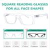 Eyekepper 5-pack Oversized Reading Glasses Square Large Frame Readers for Men and Women - Clear +0.50 view 4