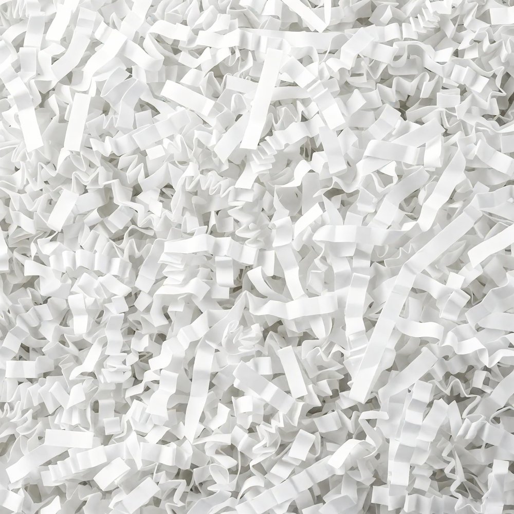 5OZ Crinkle Paper Filler - Easter Grass Basket Filler White Crinkle Cut Paper Shred Filler for Gift Baskets for Christmas Wedding Birthday Bridesmaid Gifts, Packing Cushion Stuffing for Craft