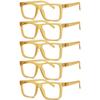 Eyekepper 5-pack Oversized Reading Glasses Square Large Frame Readers for Men and Women - Yellow +2.25 view 1