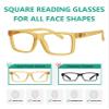 Eyekepper 5-pack Oversized Reading Glasses Square Large Frame Readers for Men and Women - Yellow +2.25 view 4