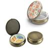 20pcs Sublimation Blank Bronze Pill Box 3 Compartment Medicine Pill Case, Portable Pill Box for Pocket or Purse, DIY Heat Transfer Print Metal Medicine Vitamin Organizer Gift for Outdoor Travel view 1