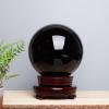 NIBHZ Obsidian Crystal Ball Ornaments Black Obsidian Ball Black Stone Office Living Room Gift Ornaments,Black,130mm view 2