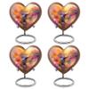 Yatskia Colorful Hummingbird Little Memorial Urns for Human Ashes Adult Father and Mother, Mini Cremation Urn for Adult Ashes, (Heart 3 Inch, Pack of 4) view 1