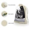 LLUTSNTH Muslin Bags Drawstring Bag Jewelry Pouch Howling Wolf Drawstring Pouch Gift Pouches Reusable Sachet Bag Cloth Bags for Party Wedding Home Storage Natural Color 8pcs view 3